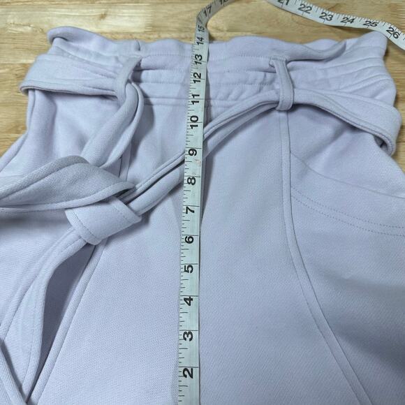 Jonathan Simkhai NWT Stevie Paperbag Sweatpants Purple Size S Belted 100% Cotton - Picture 9 of 10
